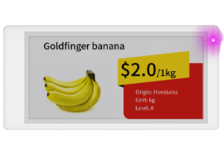 3.5 inch 4 color ESL Price Tag for Super Markets and Warehouse Inventory Display - Model GE-ESL-DS035Q-4c
