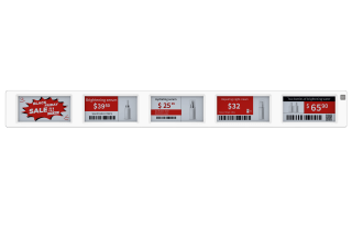 2.1 X 5 3c ESL Price Tag 3 color Five Screens in One Digital Price Label